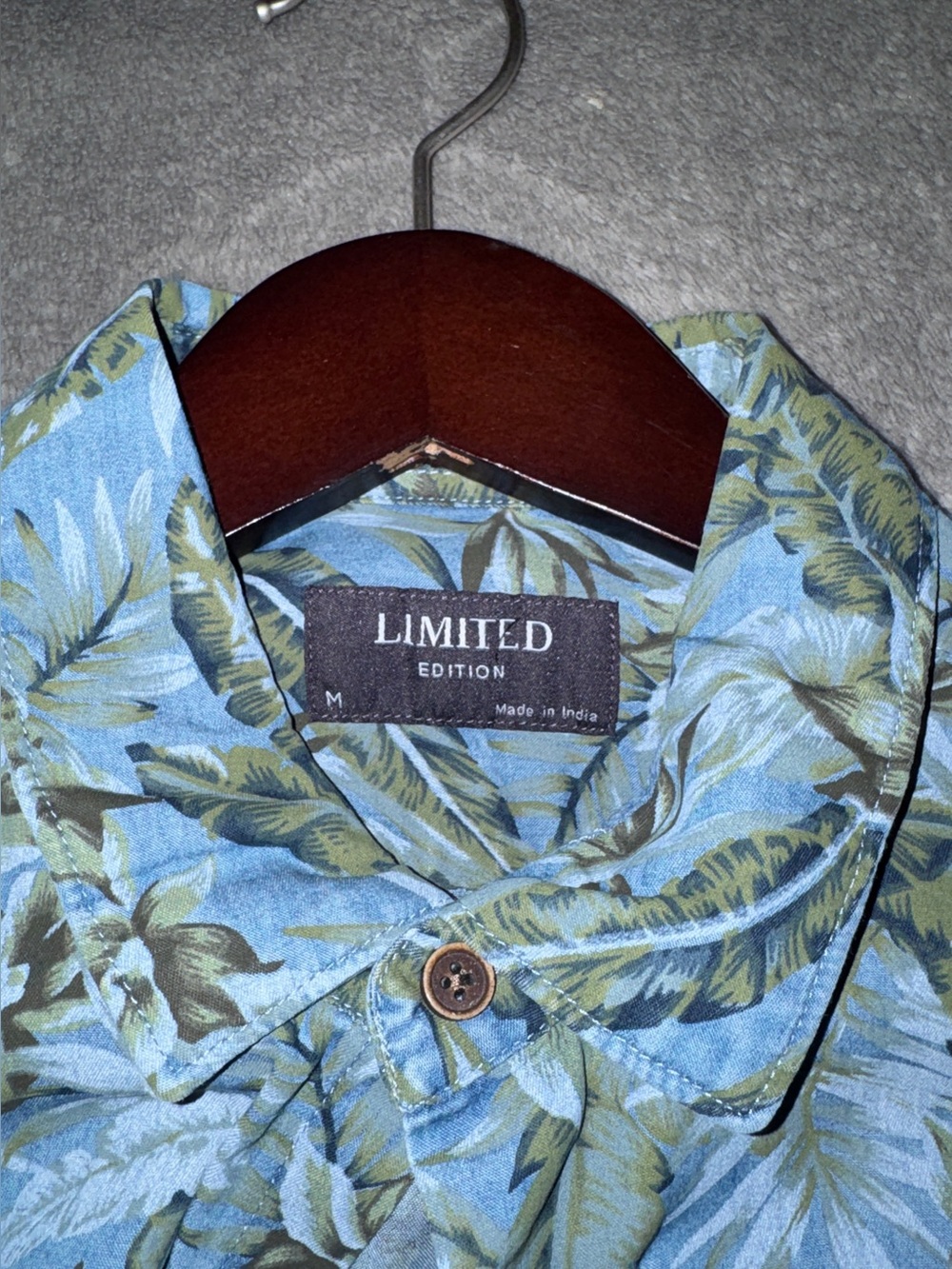 M&S Limited tropical patterned short sleeve cotton button-down shirt - Picture 2 of 5